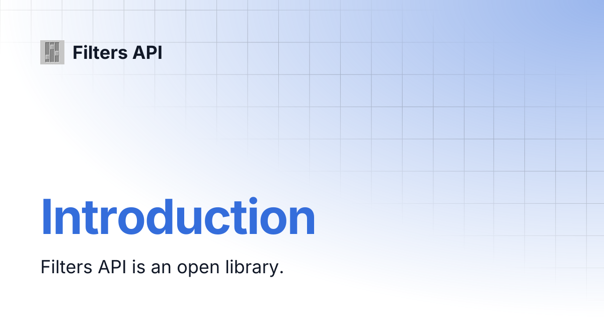 Introduction | Filters API